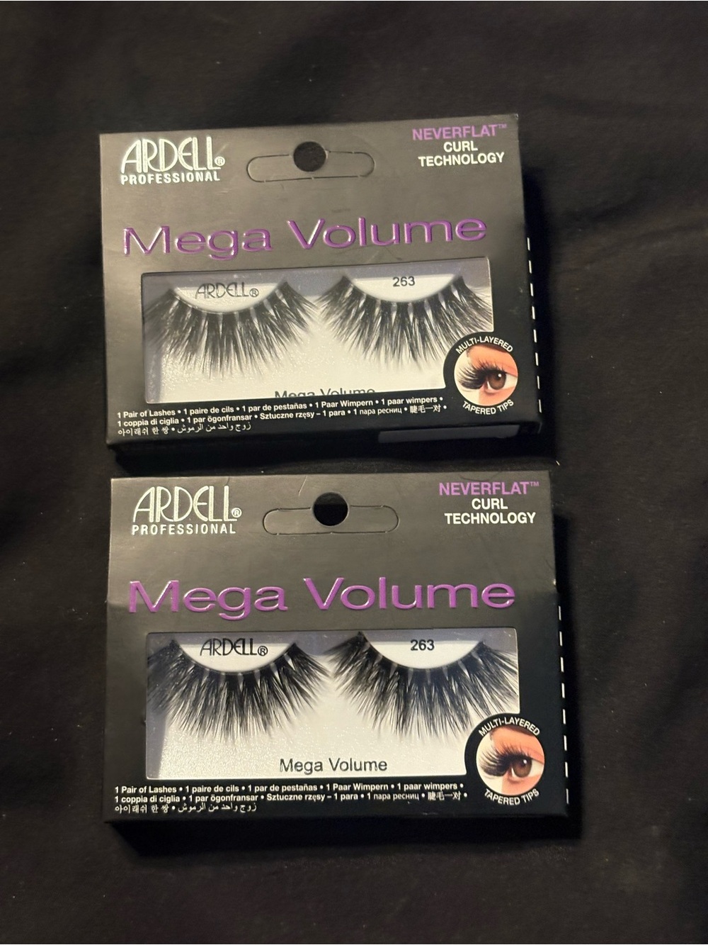 Ardell Mega Volume 263 False Eyelashes - Black set of two